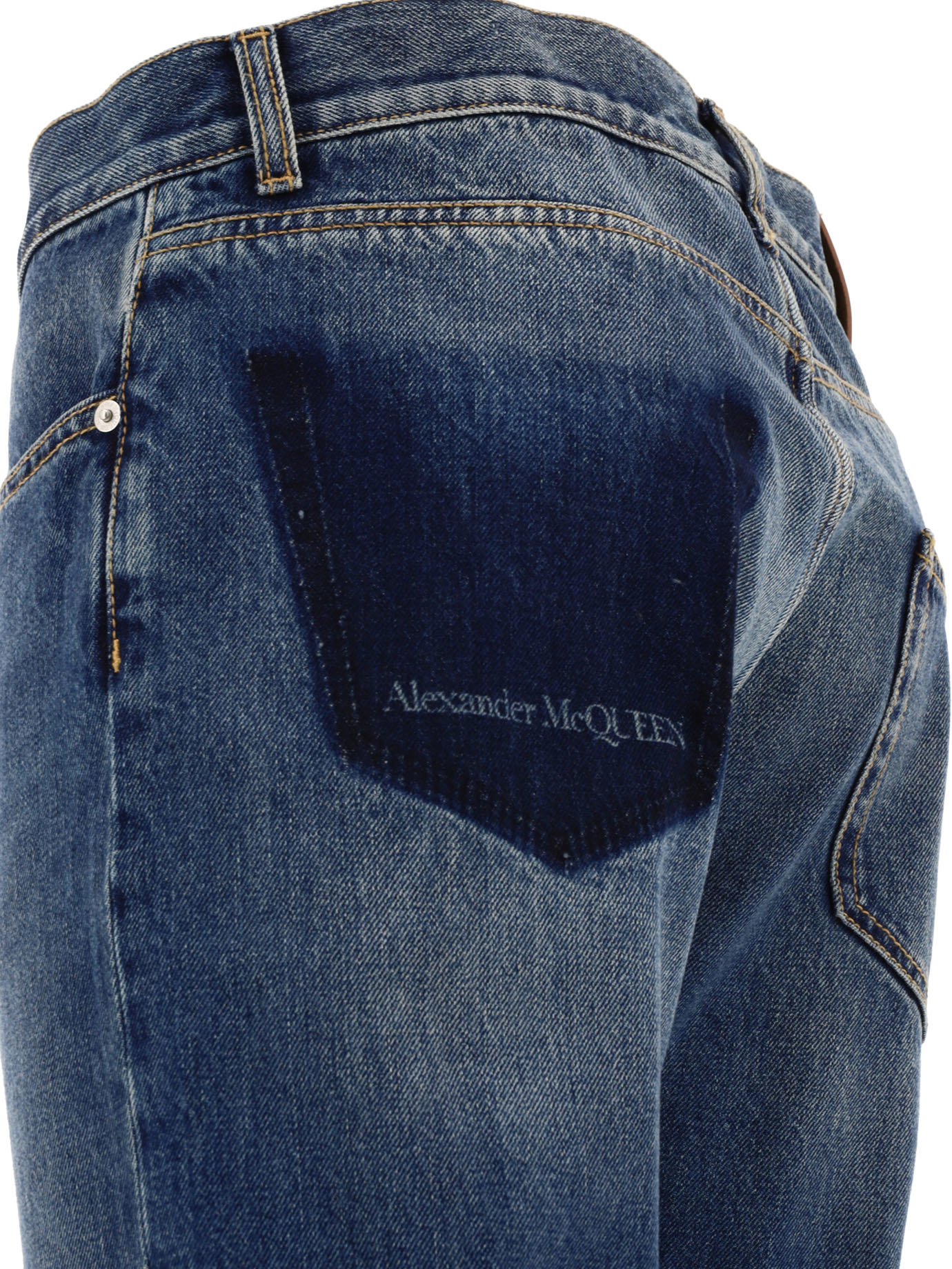 ALEXANDER MCQUEEN Blue Jeans with logo detail